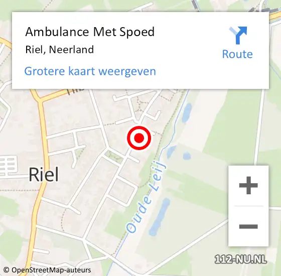 Locatie op kaart van de 112 melding: Ambulance Met Spoed Naar Riel, Neerland op 29 juni 2014 06:52