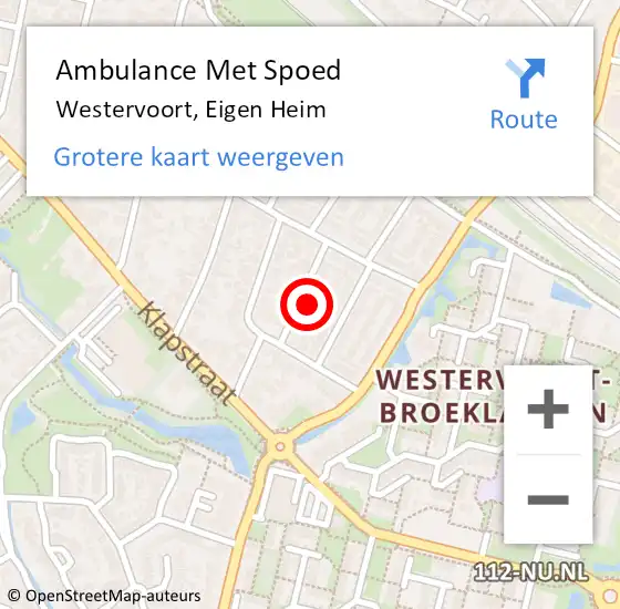 Locatie op kaart van de 112 melding: Ambulance Met Spoed Naar Westervoort, Eigen Heim op 13 november 2021 11:56