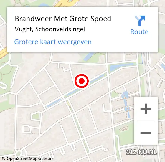 Locatie op kaart van de 112 melding: Brandweer Met Grote Spoed Naar Vught, Schoonveldsingel op 13 november 2021 12:03