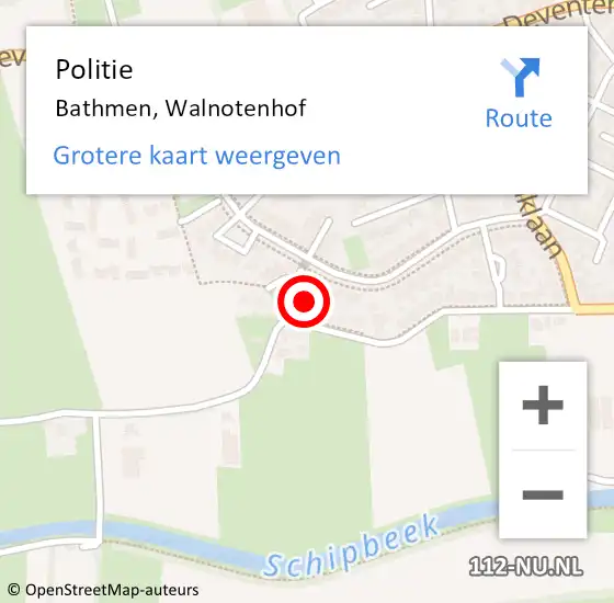 Locatie op kaart van de 112 melding: Politie Bathmen, Walnotenhof op 13 november 2021 12:05