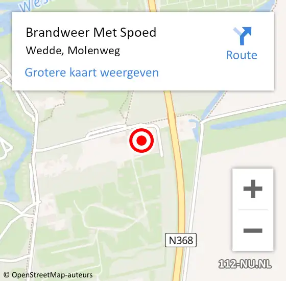 Locatie op kaart van de 112 melding: Brandweer Met Spoed Naar Wedde, Molenweg op 13 november 2021 12:10