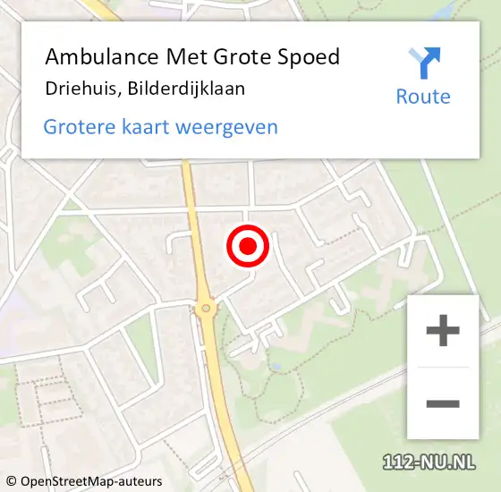 Locatie op kaart van de 112 melding: Ambulance Met Grote Spoed Naar Driehuis, Bilderdijklaan op 13 november 2021 12:21