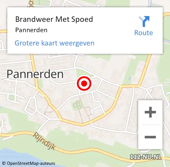 Locatie op kaart van de 112 melding: Brandweer Met Spoed Naar Pannerden op 13 november 2021 12:26