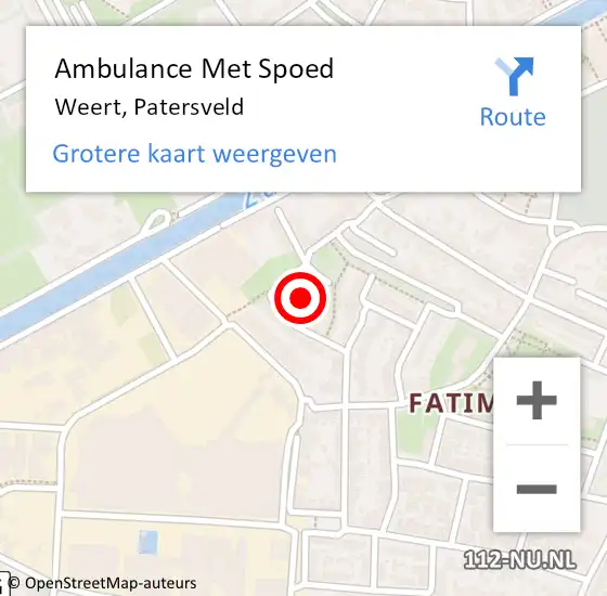 Locatie op kaart van de 112 melding: Ambulance Met Spoed Naar Weert, Patersveld op 13 november 2021 12:28