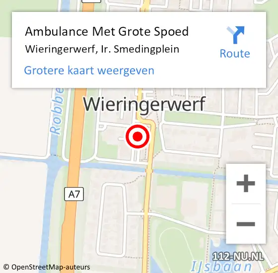 Locatie op kaart van de 112 melding: Ambulance Met Grote Spoed Naar Wieringerwerf, Ir. Smedingplein op 13 november 2021 12:39