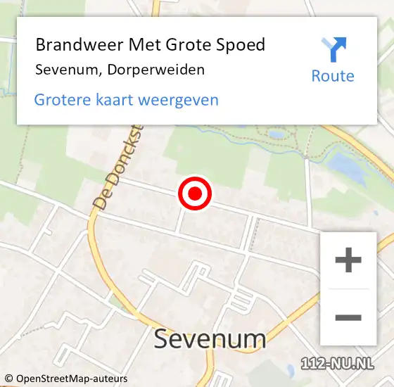 Locatie op kaart van de 112 melding: Brandweer Met Grote Spoed Naar Sevenum, Dorperweiden op 13 november 2021 12:47