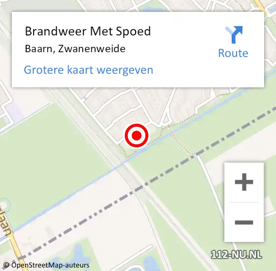 Locatie op kaart van de 112 melding: Brandweer Met Spoed Naar Baarn, Zwanenweide op 13 november 2021 13:50