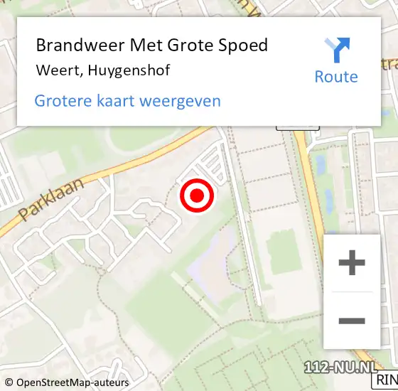 Locatie op kaart van de 112 melding: Brandweer Met Grote Spoed Naar Weert, Huygenshof op 13 november 2021 14:15