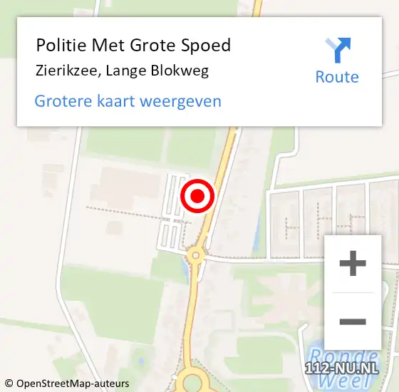 Locatie op kaart van de 112 melding: Politie Met Grote Spoed Naar Zierikzee, Lange Blokweg op 13 november 2021 14:52