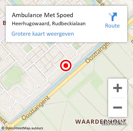 Locatie op kaart van de 112 melding: Ambulance Met Spoed Naar Heerhugowaard, Rudbeckialaan op 13 november 2021 15:15