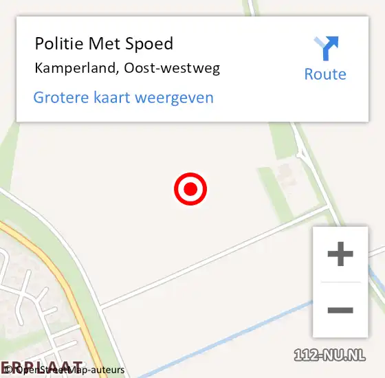 Locatie op kaart van de 112 melding: Politie Met Spoed Naar Kamperland, Oost-westweg op 13 november 2021 15:27