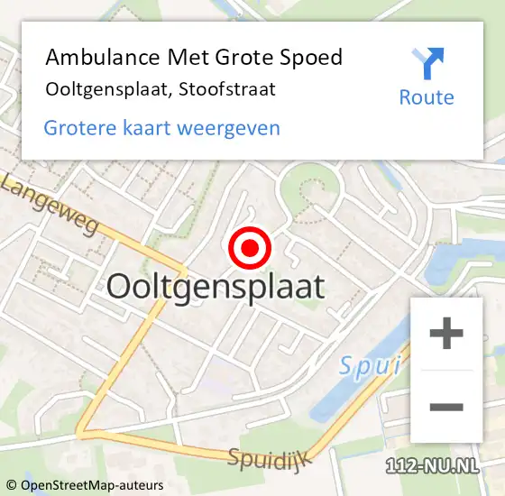 Locatie op kaart van de 112 melding: Ambulance Met Grote Spoed Naar Ooltgensplaat, Stoofstraat op 13 november 2021 15:29