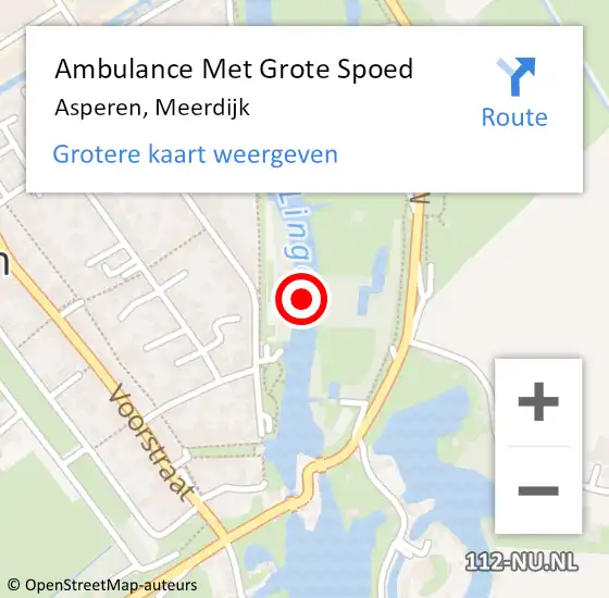 Locatie op kaart van de 112 melding: Ambulance Met Grote Spoed Naar Asperen, Meerdijk op 13 november 2021 15:39