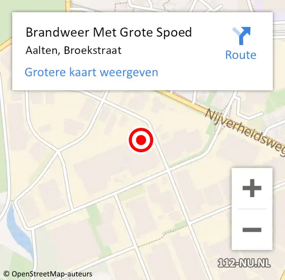 Locatie op kaart van de 112 melding: Brandweer Met Grote Spoed Naar Aalten, Broekstraat op 13 november 2021 15:54