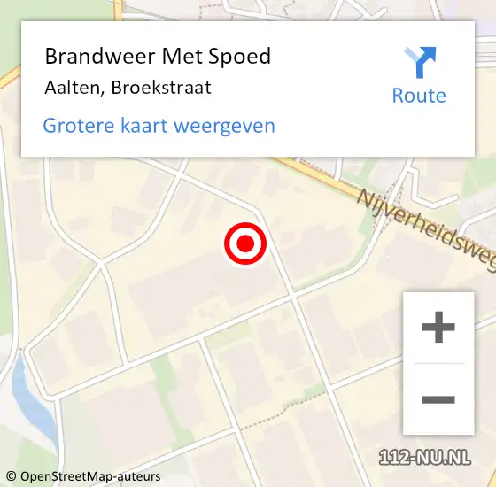 Locatie op kaart van de 112 melding: Brandweer Met Spoed Naar Aalten, Broekstraat op 13 november 2021 16:01