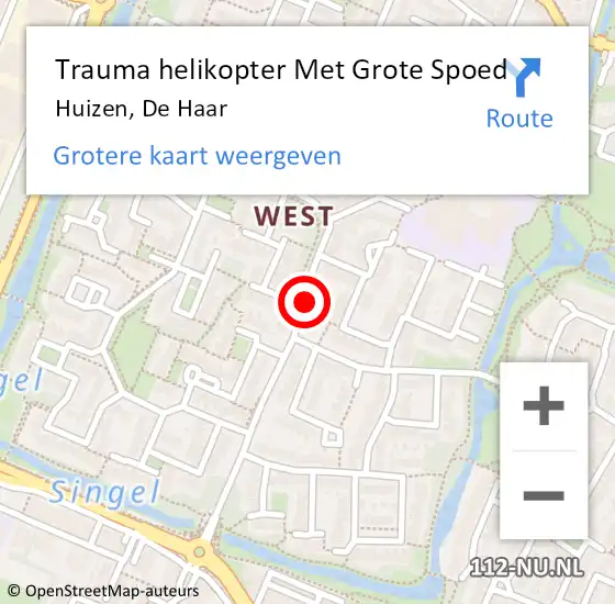 Locatie op kaart van de 112 melding: Trauma helikopter Met Grote Spoed Naar Huizen, De Haar op 13 november 2021 16:08