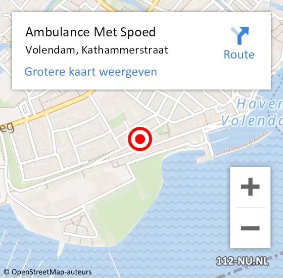 Locatie op kaart van de 112 melding: Ambulance Met Spoed Naar Volendam, Kathammerstraat op 13 november 2021 16:12