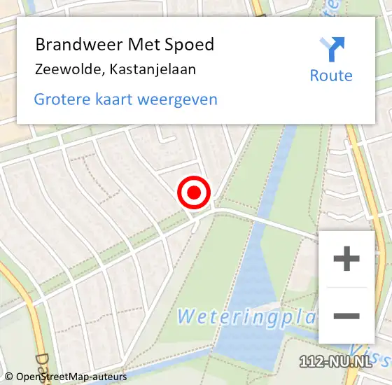 Locatie op kaart van de 112 melding: Brandweer Met Spoed Naar Zeewolde, Kastanjelaan op 13 november 2021 16:19