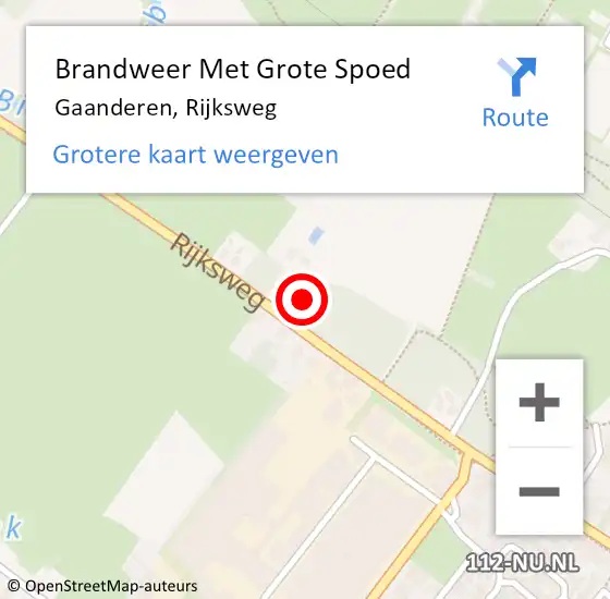 Locatie op kaart van de 112 melding: Brandweer Met Grote Spoed Naar Gaanderen, Rijksweg op 13 november 2021 17:05