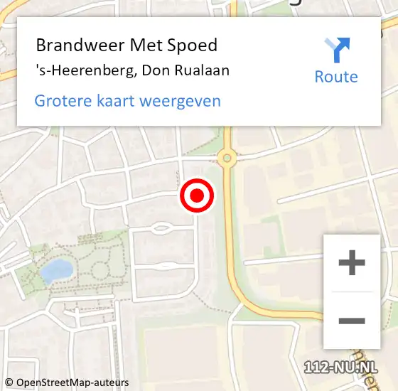 Locatie op kaart van de 112 melding: Brandweer Met Spoed Naar 's-Heerenberg, Don Rualaan op 13 november 2021 17:26