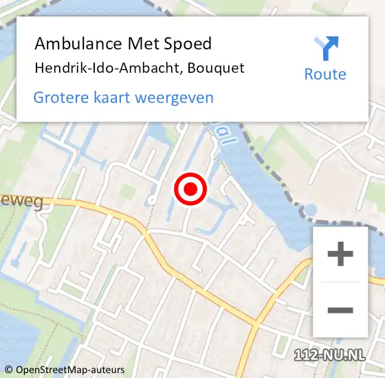 Locatie op kaart van de 112 melding: Ambulance Met Spoed Naar Hendrik-Ido-Ambacht, Bouquet op 13 november 2021 17:37