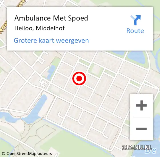 Locatie op kaart van de 112 melding: Ambulance Met Spoed Naar Heiloo, Middelhof op 13 november 2021 18:28