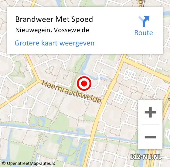 Locatie op kaart van de 112 melding: Brandweer Met Spoed Naar Nieuwegein, Vosseweide op 13 november 2021 18:30