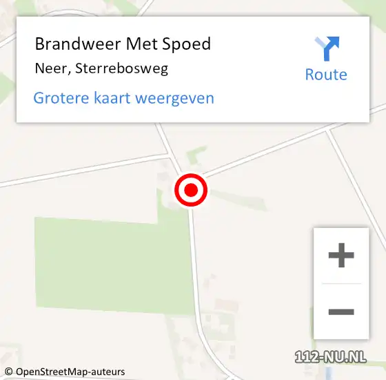 Locatie op kaart van de 112 melding: Brandweer Met Spoed Naar Neer, Sterrebosweg op 13 november 2021 18:50