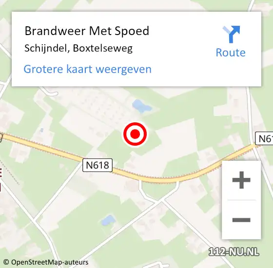 Locatie op kaart van de 112 melding: Brandweer Met Spoed Naar Schijndel, Boxtelseweg op 13 november 2021 18:58