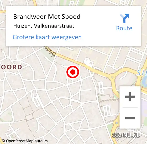 Locatie op kaart van de 112 melding: Brandweer Met Spoed Naar Huizen, Valkenaarstraat op 13 november 2021 19:47