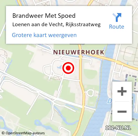 Locatie op kaart van de 112 melding: Brandweer Met Spoed Naar Loenen aan de Vecht, Rijksstraatweg op 13 november 2021 19:58