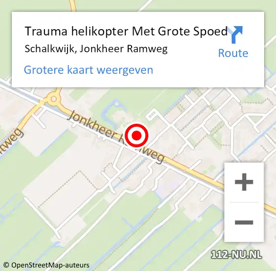 Locatie op kaart van de 112 melding: Trauma helikopter Met Grote Spoed Naar Schalkwijk, Jonkheer Ramweg op 13 november 2021 20:03