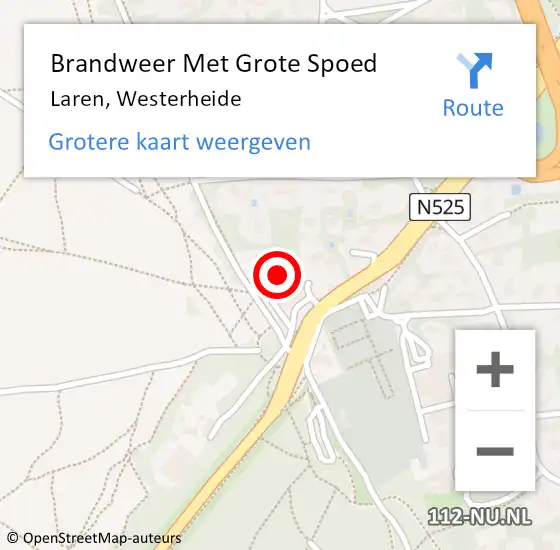 Locatie op kaart van de 112 melding: Brandweer Met Grote Spoed Naar Laren, Westerheide op 13 november 2021 20:09