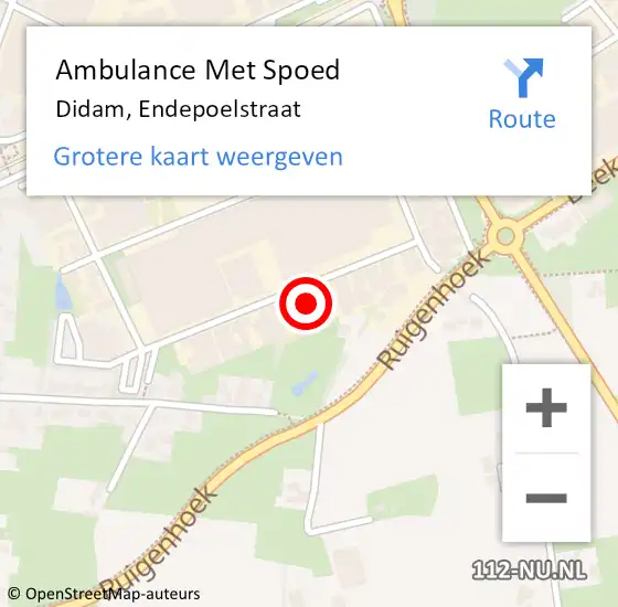 Locatie op kaart van de 112 melding: Ambulance Met Spoed Naar Didam, Endepoelstraat op 13 november 2021 20:11