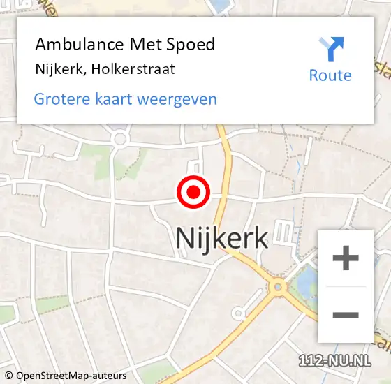 Locatie op kaart van de 112 melding: Ambulance Met Spoed Naar Nijkerk, Holkerstraat op 13 november 2021 20:28