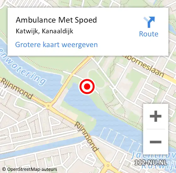 Locatie op kaart van de 112 melding: Ambulance Met Spoed Naar Katwijk, Kanaaldijk op 13 november 2021 20:31