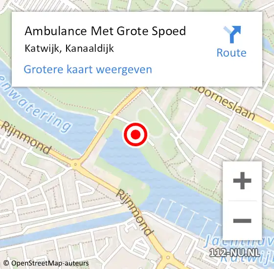 Locatie op kaart van de 112 melding: Ambulance Met Grote Spoed Naar Katwijk, Kanaaldijk op 13 november 2021 20:31