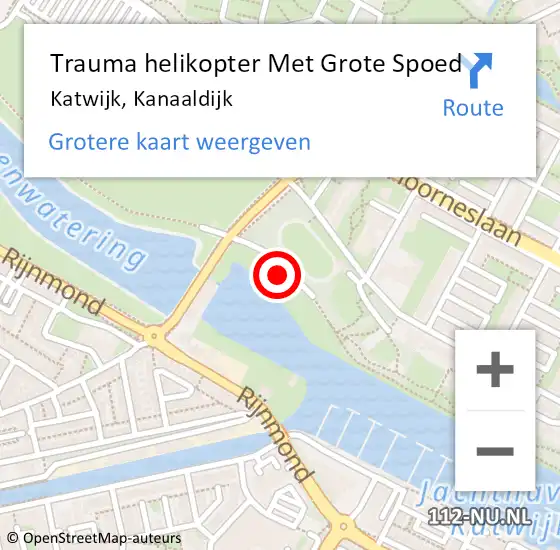 Locatie op kaart van de 112 melding: Trauma helikopter Met Grote Spoed Naar Katwijk, Kanaaldijk op 13 november 2021 20:33