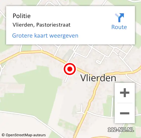 Locatie op kaart van de 112 melding: Politie Vlierden, Pastoriestraat op 13 november 2021 20:36