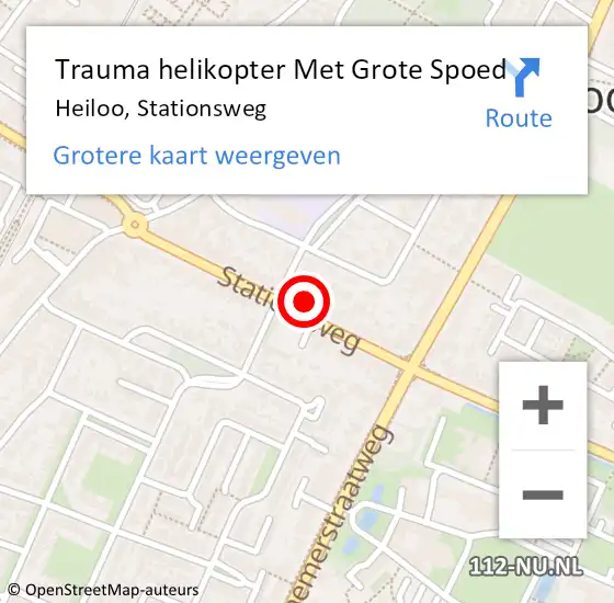 Locatie op kaart van de 112 melding: Trauma helikopter Met Grote Spoed Naar Heiloo, Stationsweg op 13 november 2021 21:17