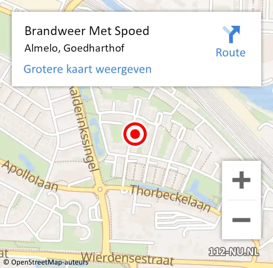 Locatie op kaart van de 112 melding: Brandweer Met Spoed Naar Almelo, Goedharthof op 13 november 2021 22:47