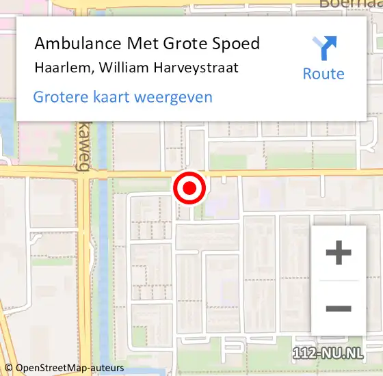 Locatie op kaart van de 112 melding: Ambulance Met Grote Spoed Naar Haarlem, William Harveystraat op 13 november 2021 22:48