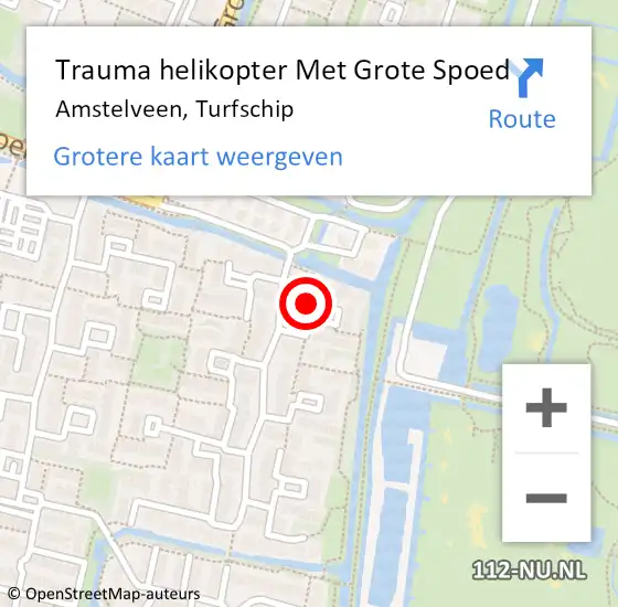 Locatie op kaart van de 112 melding: Trauma helikopter Met Grote Spoed Naar Amstelveen, Turfschip op 13 november 2021 23:02