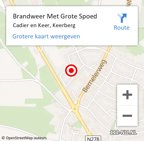 Locatie op kaart van de 112 melding: Brandweer Met Grote Spoed Naar Cadier en Keer, Keerberg op 13 november 2021 23:19