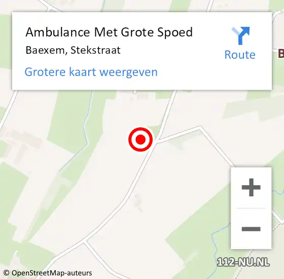 Locatie op kaart van de 112 melding: Ambulance Met Grote Spoed Naar Baexem, Stekstraat op 13 november 2021 23:23