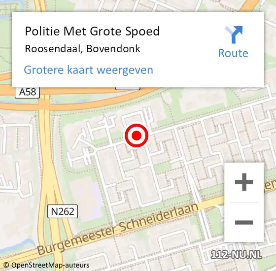 Locatie op kaart van de 112 melding: Politie Met Grote Spoed Naar Roosendaal, Bovendonk op 13 november 2021 23:31