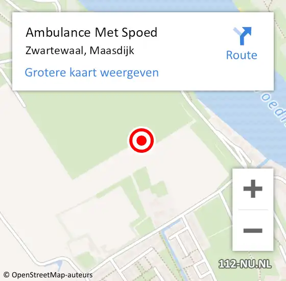 Locatie op kaart van de 112 melding: Ambulance Met Spoed Naar Zwartewaal, Maasdijk op 13 november 2021 23:37