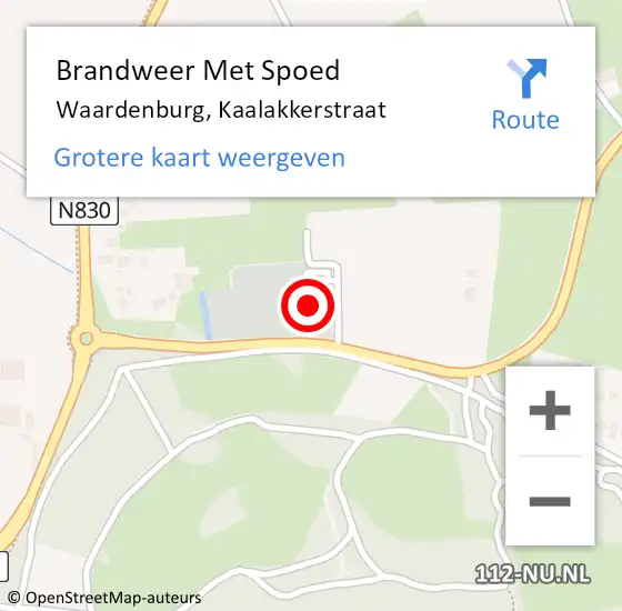 Locatie op kaart van de 112 melding: Brandweer Met Spoed Naar Waardenburg, Kaalakkerstraat op 13 november 2021 23:38