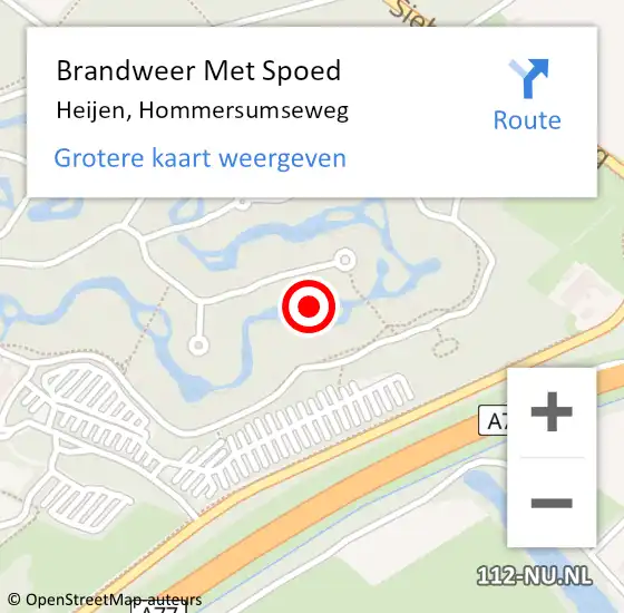 Locatie op kaart van de 112 melding: Brandweer Met Spoed Naar Heijen, Hommersumseweg op 13 november 2021 23:46