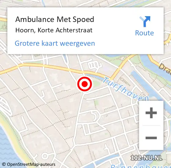 Locatie op kaart van de 112 melding: Ambulance Met Spoed Naar Hoorn, Korte Achterstraat op 13 november 2021 23:52